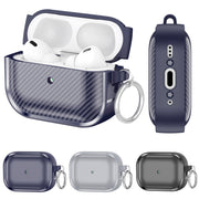 For AirPods Pro 2 Photo Frame Carbon Fiber Series Earphone Case(Dark Grey)