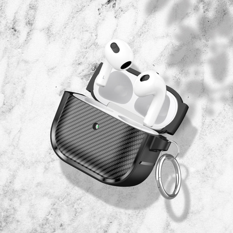 For AirPods 3 Photo Frame Carbon Fiber Series Earphone Case(Black)