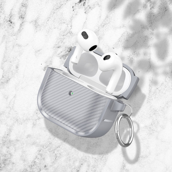 For AirPods 3 Photo Frame Carbon Fiber Series Earphone Case(Dark Grey)