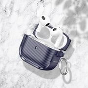 For AirPods 3 Photo Frame Carbon Fiber Series Earphone Case(Dark Blue)