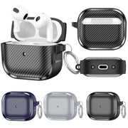 For AirPods 3 Photo Frame Carbon Fiber Series Earphone Case(Dark Blue)