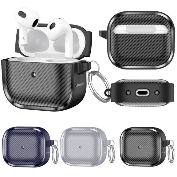 For AirPods 3 Photo Frame Carbon Fiber Series Earphone Case(Black)