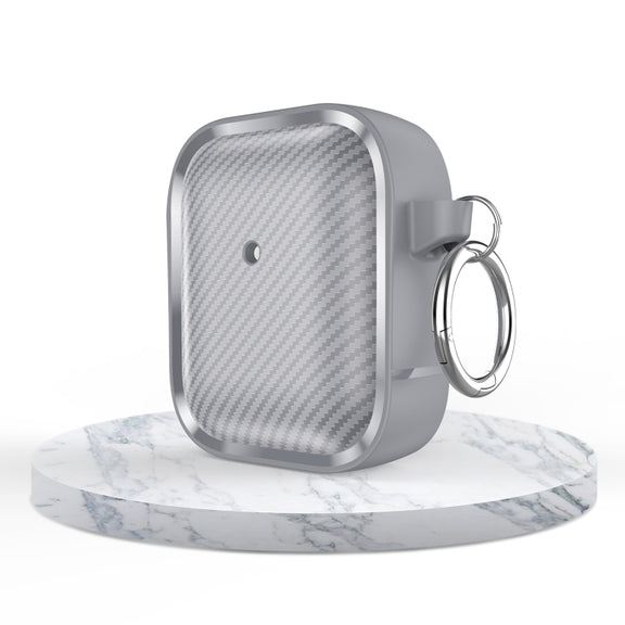 For AirPods 1 / 2 Photo Frame Carbon Fiber Series Earphone Case(Dark Grey)