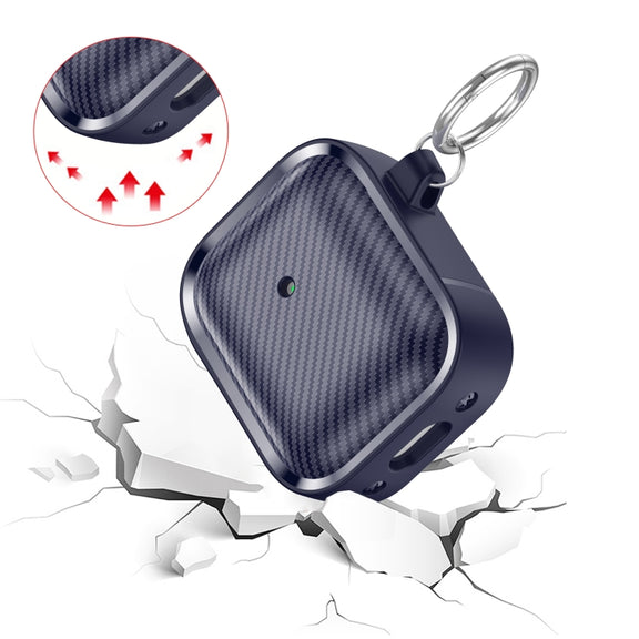 For AirPods 1 / 2 Photo Frame Carbon Fiber Series Earphone Case(Dark Blue)