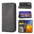 For OPPO Reno8 T 4G Global Cubic Grid Calf Texture Magnetic Leather Phone Case(Black) - OPPO Cases by PMC TechLife | Online Shopping South Africa | PMC TechLife | Buy Now Pay Later Mobicred