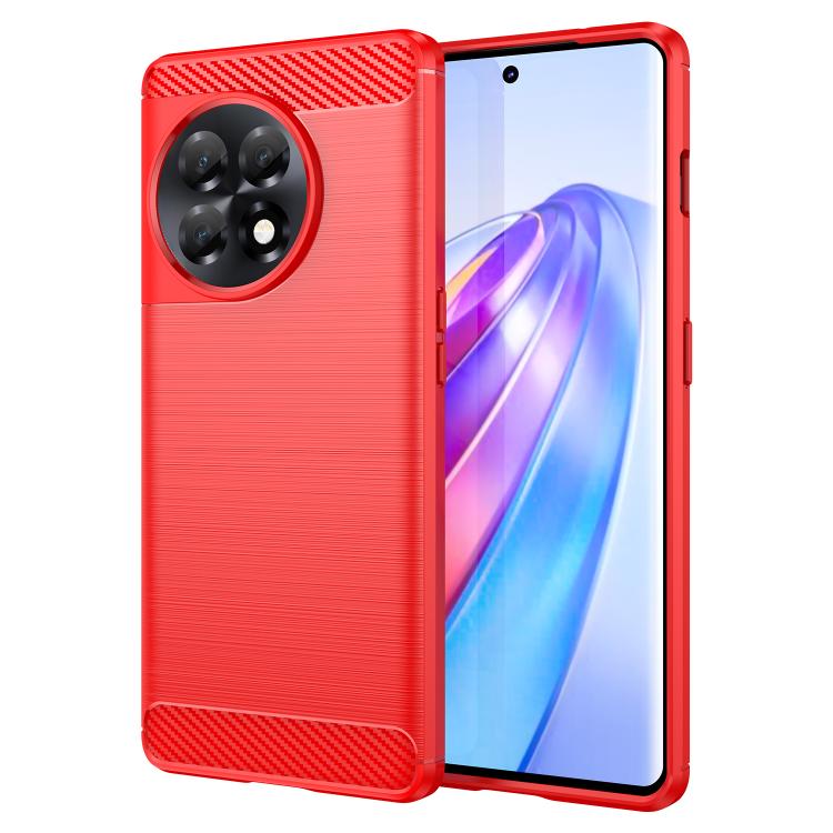 For OnePlus 11R Brushed Texture Carbon Fiber TPU Phone Case(Red) - free shipping - PMC Jewellery - Order now!