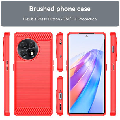 For OnePlus 11R Brushed Texture Carbon Fiber TPU Phone Case(Red) - free shipping - PMC Jewellery - Order now!