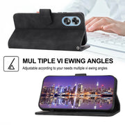 For OPPO Reno8 T 4G Global Dierfeng Dream Line TPU + PU Leather Phone Case(Black)