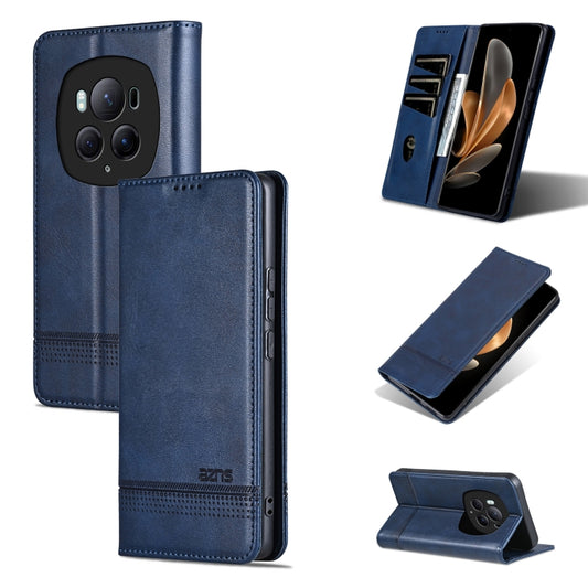 For Honor Magic6 Pro AZNS Magnetic Calf Texture Flip Leather Phone Case(Dark Blue) - free shipping - PMC Jewellery - Order now!