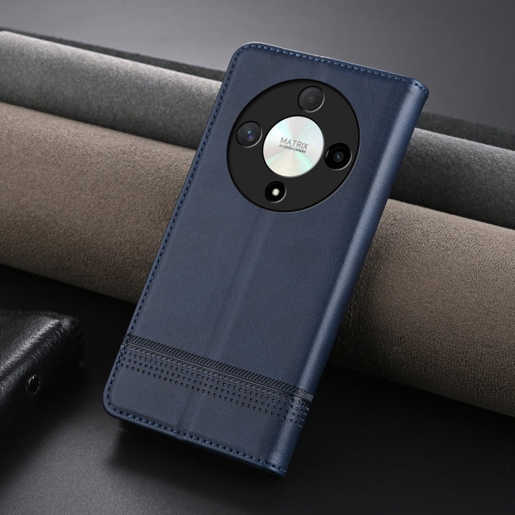 For Honor Magic6 Lite 5G/X9b AZNS Magnetic Calf Texture Flip Leather Phone Case(Dark Blue) - free shipping - PMC Jewellery - Order now!