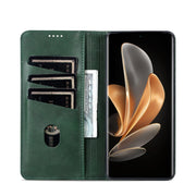 For Honor Magic6 Lite 5G/X9b AZNS Magnetic Calf Texture Flip Leather Phone Case(Dark Green)