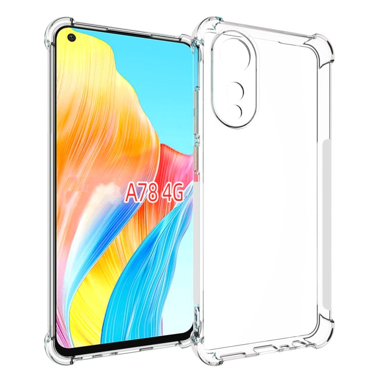 For OPPO A78 4G Shockproof Non-slip Thickening TPU Phone Case(Transparent) - OPPO Cases by PMC TechLife | Online Shopping South Africa | PMC TechLife | Buy Now Pay Later Mobicred