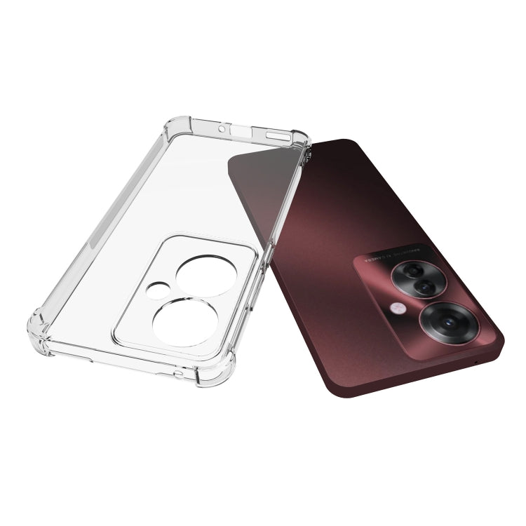 For OPPO Reno11 F 5G Global Shockproof Non-slip Thickening TPU Phone Case(Transparent) - Reno11 F Cases by PMC TechLife | Online Shopping South Africa | PMC TechLife | Buy Now Pay Later Mobicred