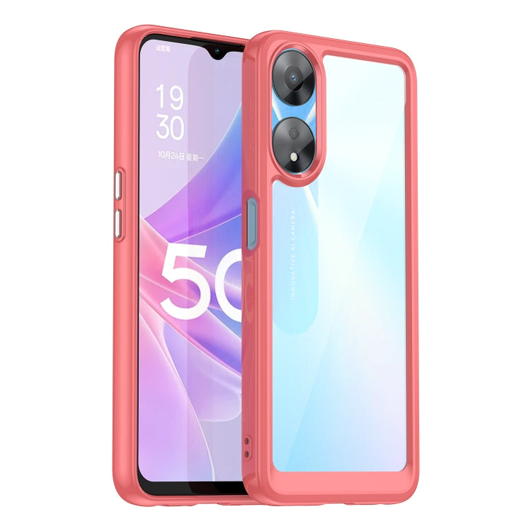 For OPPO A58 5G Colorful Series Acrylic + TPU Phone Case(Black) - OPPO Cases by PMC TechLife | Online Shopping South Africa | PMC TechLife | Buy Now Pay Later Mobicred