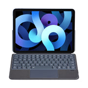 J3125-6D Backlight Bluetooth Keyboard Leather Case with Touch Pad for iPad Air 5 10.9 2022 / Air 4 10.9 2020 / iPad Pro 11 2022/2021/2020/2018(Black)