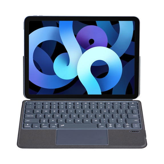 J3125-6D Backlight Bluetooth Keyboard Leather Case with Touch Pad for iPad Air 5 10.9 2022 / Air 4 10.9 2020 / iPad Pro 11 2022/2021/2020/2018(Black)