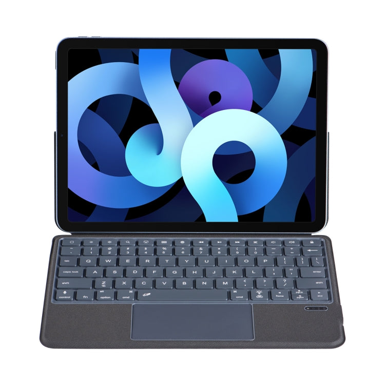 J3125-6D Backlight Bluetooth Keyboard Leather Case with Touch Pad for iPad Air 5 10.9 2022 / Air 4 10.9 2020 / iPad Pro 11 2022/2021/2020/2018(Black)