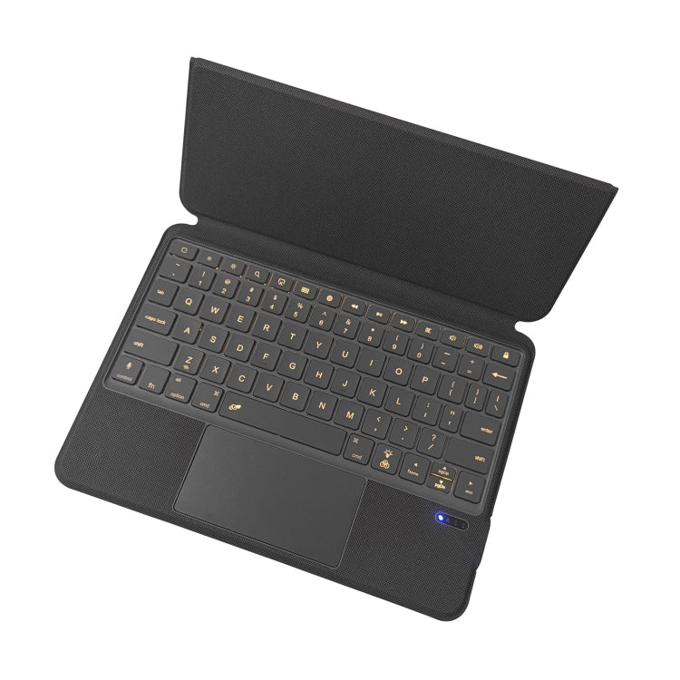 J3125-6D Backlight Bluetooth Keyboard Leather Case with Touch Pad for iPad Air 5 10.9 2022 / Air 4 10.9 2020 / iPad Pro 11 2022/2021/2020/2018(Black)