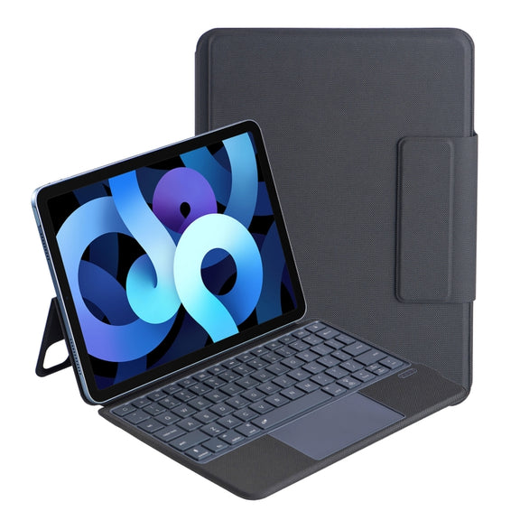 J3125-6D Backlight Bluetooth Keyboard Leather Case with Touch Pad for iPad Air 5 10.9 2022 / Air 4 10.9 2020 / iPad Pro 11 2022/2021/2020/2018(Black)