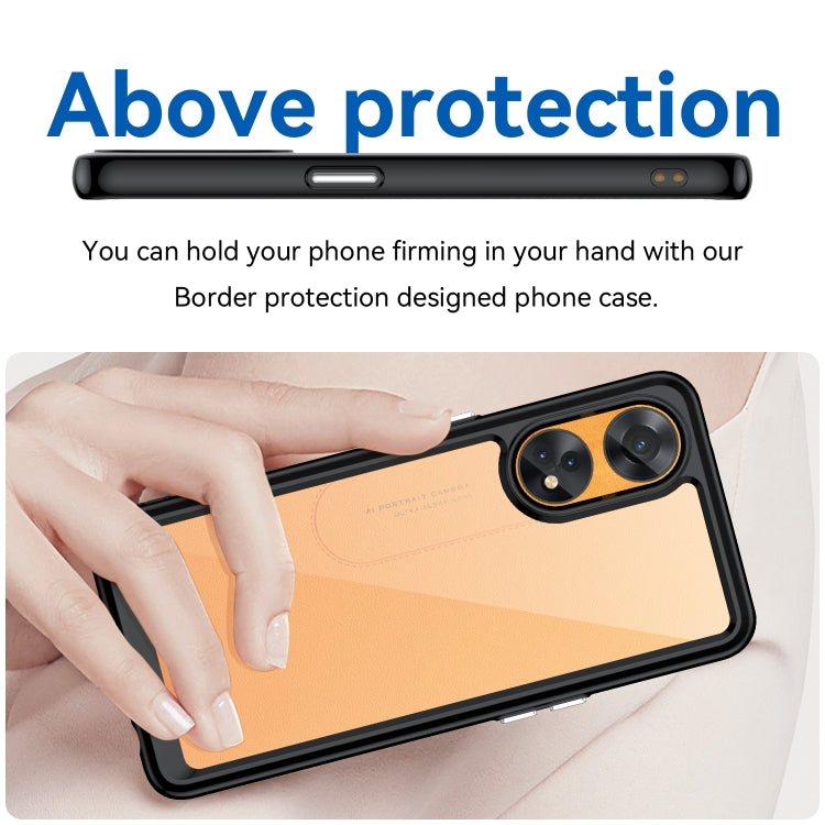 For OPPO Reno8 T 4G Colorful Series Acrylic + TPU Phone Case(Black) - OPPO Cases by PMC TechLife | Online Shopping South Africa | PMC TechLife | Buy Now Pay Later Mobicred