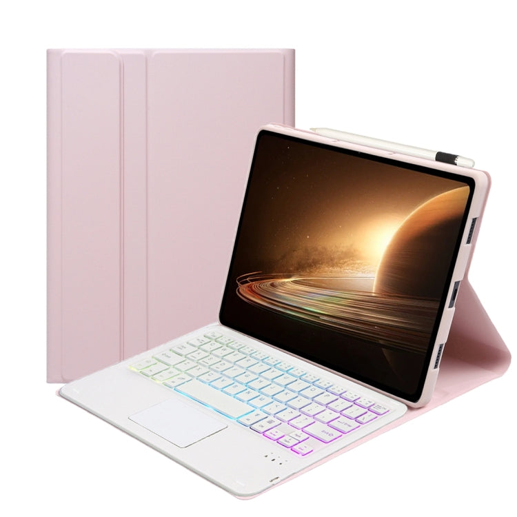 For OPPO Pad 2 11.61 inch 2023 OP13-AS Lambskin Texture Ultra-thin Detachable Backlight Bluetooth Keyboard Leather Case with Touchpad(Pink) - OPPO Keyboard by PMC TechLife | Online Shopping South Africa | PMC TechLife | Buy Now Pay Later Mobicred