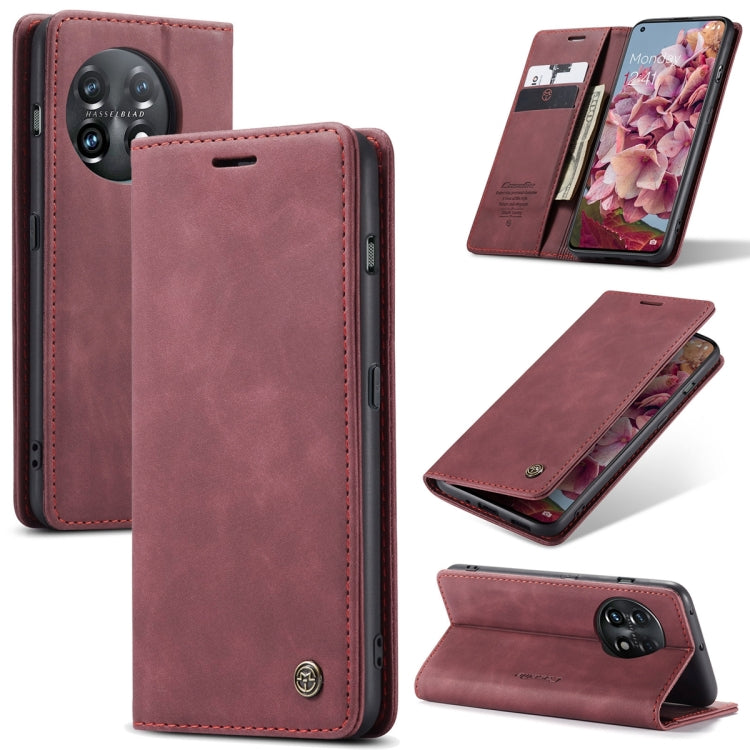 For OnePlus 11 CaseMe 013 Multifunctional Horizontal Flip Leather Phone Case(Wine Red) - free shipping - PMC Jewellery - Order now!