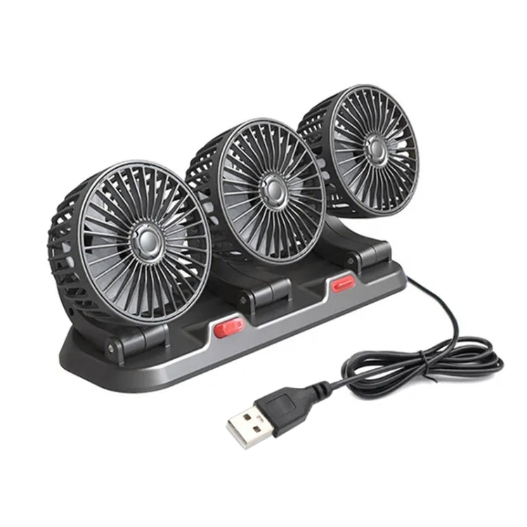 F4310 360-Degree Rotating Adjustable Car Three-Head Fan, Style:5V USB Universal - Heating & Fans by PMC TechLife | Online Shopping South Africa | PMC TechLife | Buy Now Pay Later Mobicred