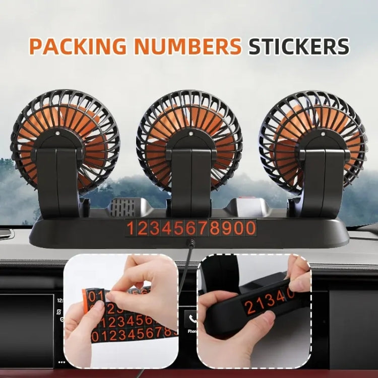 F4310 360-Degree Rotating Adjustable Car Three-Head Fan, Style:5V USB Universal - Heating & Fans by PMC TechLife | Online Shopping South Africa | PMC TechLife | Buy Now Pay Later Mobicred