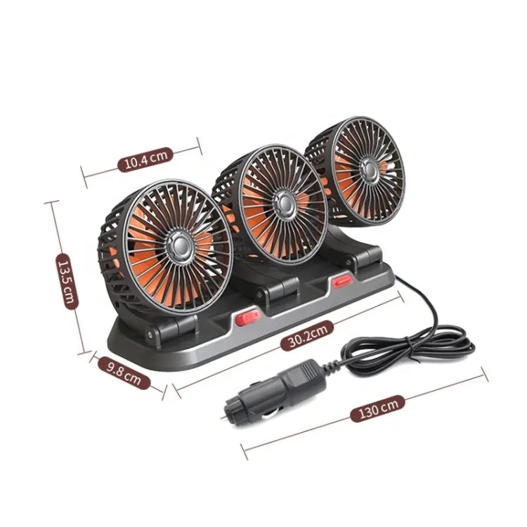 F4310 360-Degree Rotating Adjustable Car Three-Head Fan, Style:5V USB Universal - Heating & Fans by PMC TechLife | Online Shopping South Africa | PMC TechLife | Buy Now Pay Later Mobicred