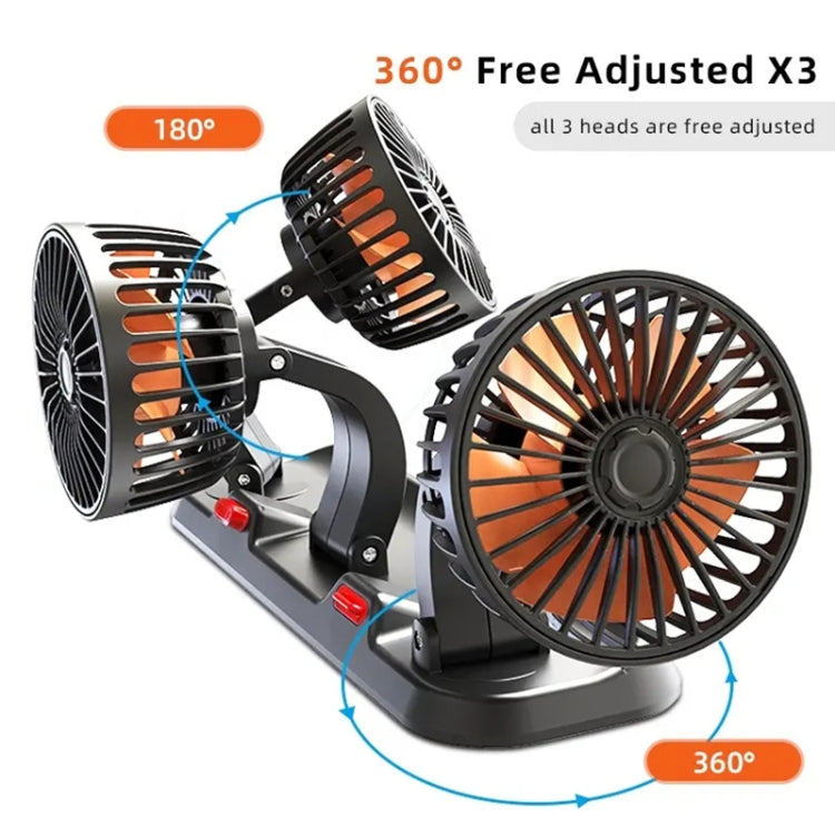 F4310 360-Degree Rotating Adjustable Car Three-Head Fan, Style:5V USB Universal - Heating & Fans by PMC TechLife | Online Shopping South Africa | PMC TechLife | Buy Now Pay Later Mobicred
