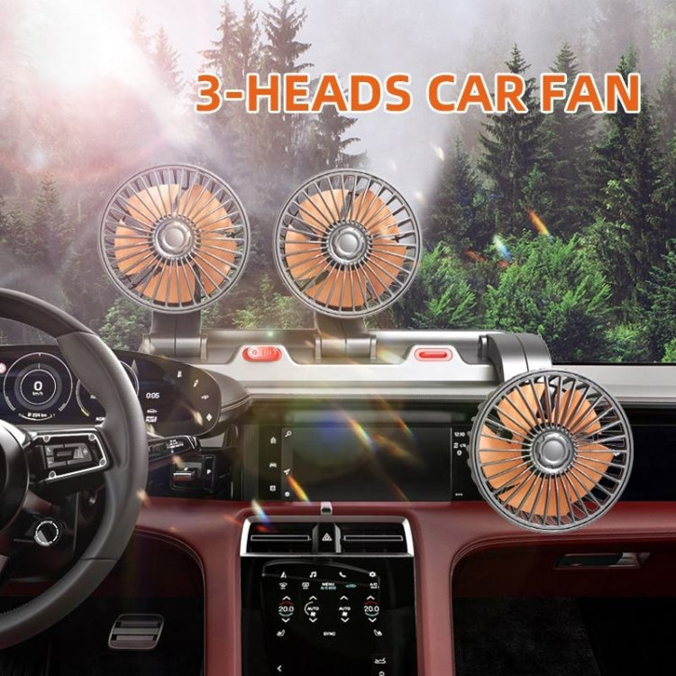 F4310 360-Degree Rotating Adjustable Car Three-Head Fan, Style:5V USB Universal - Heating & Fans by PMC TechLife | Online Shopping South Africa | PMC TechLife | Buy Now Pay Later Mobicred