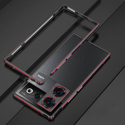 For ZTE nubia Z50 Ultra LK Aurora Metal Frame Phone Case with Lens Cover(Black Red) - ZTE Cases by PMC Jewellery | Online Shopping South Africa | PMC Jewellery | Buy Now Pay Later Mobicred