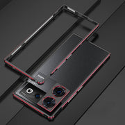 For ZTE nubia Z50 Ultra LK Aurora Metal Frame Phone Case with Lens Cover(Black Red)