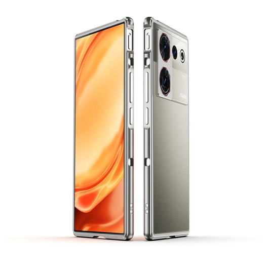 For ZTE nubia Z50 Ultra LK Aurora Metal Frame Phone Case with Lens Cover(Silver) - ZTE Cases by PMC Jewellery | Online Shopping South Africa | PMC Jewellery | Buy Now Pay Later Mobicred