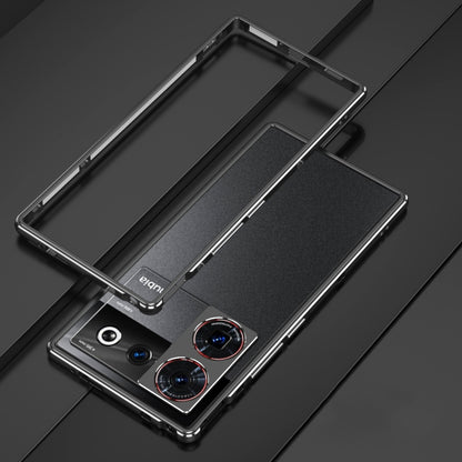 For ZTE nubia Z50 Ultra LK Aurora Metal Frame Phone Case with Lens Cover(Black Silver) - ZTE Cases by PMC Jewellery | Online Shopping South Africa | PMC Jewellery | Buy Now Pay Later Mobicred