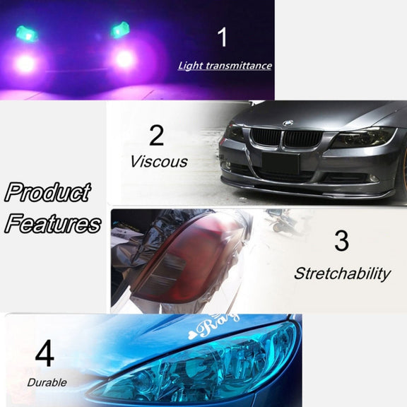 2pcs Car Headlight Protective Film Tail Light Film Motorcycle Fog Light Film, Size:30 x 100cm(Matte Black)