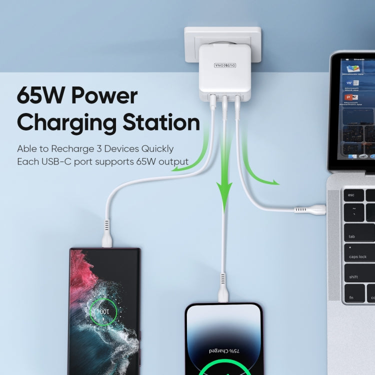 DUZZONA T9 65W Dual USB-C / Type-C+USB GaN Fast Charger, Specification:EU Plug - free shipping - PMC Jewellery - Order now!