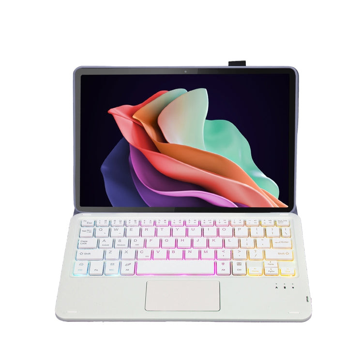 For Huawei MatePad 11 2023 AHW13-AS Lambskin Texture Ultra-thin Detachable Backlight Bluetooth Keyboard Leather Case with Touchpad(Purple)
