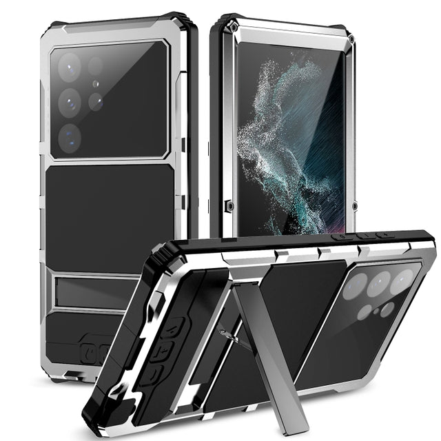 For Samsung Galaxy S22 Ultra 5G R-JUST RJ-56 3rd Gen Life Water-resistant Dustproof Shockproof Phone Case(Silver)