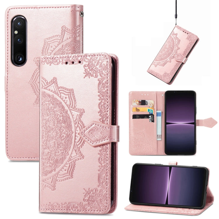 For Sony Xperia 1 IV Mandala Flower Embossed Leather Phone Case(Rose Gold) - Sony Cases by PMC TechLife | Online Shopping South Africa | PMC TechLife | Buy Now Pay Later Mobicred