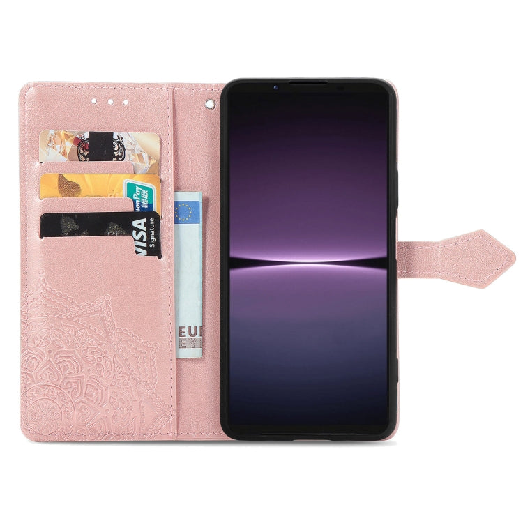 For Sony Xperia 1 IV Mandala Flower Embossed Leather Phone Case(Rose Gold) - Sony Cases by PMC TechLife | Online Shopping South Africa | PMC TechLife | Buy Now Pay Later Mobicred