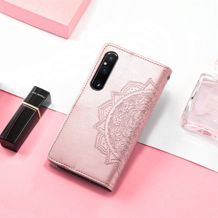 For Sony Xperia 1 IV Mandala Flower Embossed Leather Phone Case(Rose Gold) - Sony Cases by PMC TechLife | Online Shopping South Africa | PMC TechLife | Buy Now Pay Later Mobicred