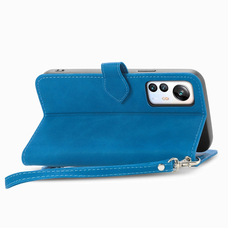 For Blackview A85 Embossed Flower Zipper Leather Phone Case(Blue) - More Brand by PMC TechLife | Online Shopping South Africa | PMC TechLife | Buy Now Pay Later Mobicred