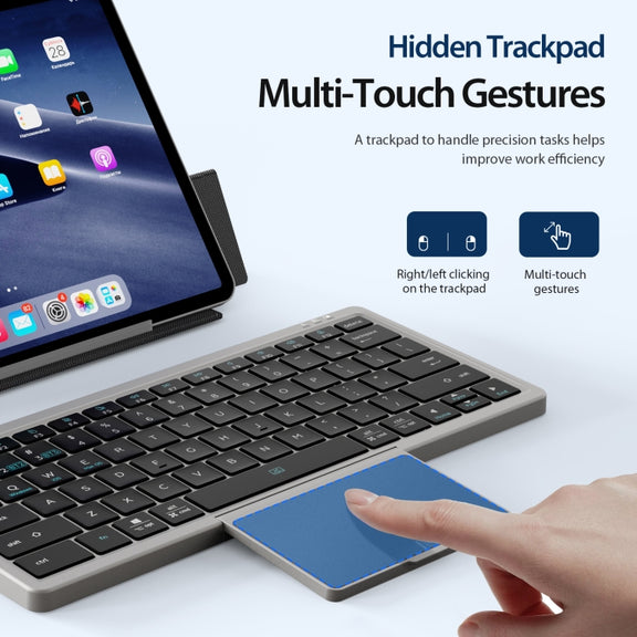 DUX DUCIS OK Series V1 Universal Tablet Bluetooth Keyboard Leather Case with Touchpad(Black)
