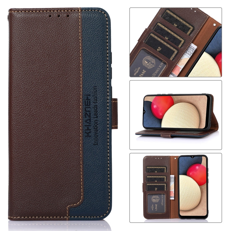 For Motorola Moto G34 KHAZNEH Litchi Texture Leather RFID Phone Case(Brown) - Motorola Cases by PMC TechLife | Online Shopping South Africa | PMC TechLife | Buy Now Pay Later Mobicred