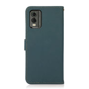 For Nokia C32 KHAZNEH Custer Genuine Leather RFID Phone Case(Green)