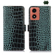 For Motorola Moto G04 / G24 Crocodile Top Layer Cowhide Leather Phone Case(Green) - Motorola Cases by PMC TechLife | Online Shopping South Africa | PMC TechLife | Buy Now Pay Later Mobicred