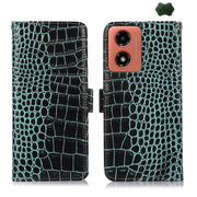 For Motorola Moto G04 / G24 Crocodile Top Layer Cowhide Leather Phone Case(Green)