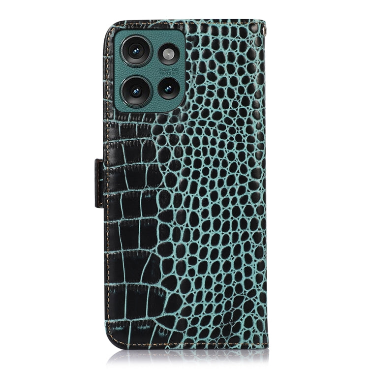 For Motorola Edge 50 Neo Crocodile Top Layer Cowhide Leather Phone Case(Green) - Motorola Cases by PMC TechLife | Online Shopping South Africa | PMC TechLife | Buy Now Pay Later Mobicred
