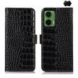 For Motorola Moto G35 Crocodile Top Layer Cowhide Leather Phone Case(Black) - Motorola Cases by PMC TechLife | Online Shopping South Africa | PMC TechLife | Buy Now Pay Later Mobicred